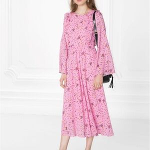 - & OTHER STORIES womens long bell sleeve Floral Print Dress, size 2